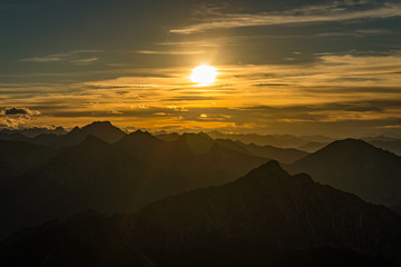 Aggenstein at sunset in the Tannheimer Tal