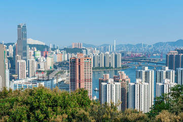 Skyline of midtown of Hong Kong city