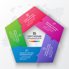 Pentagon element for infographic,Business concept with 5 options,Vector illustration.