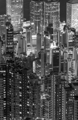 Fototapeta na wymiar High rise building in Hong Kong city at night