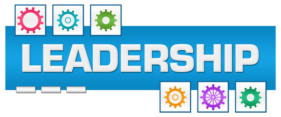 Leadership Blue Colorful Squares Box Gears 