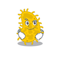 A mascot design of bacteria spirilla having confident gesture