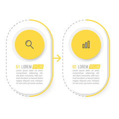 Minimal Business Infographics template. Timeline with 2 steps, options and marketing icons .Vector linear infographic with two conected elements. Can be use for presentation.