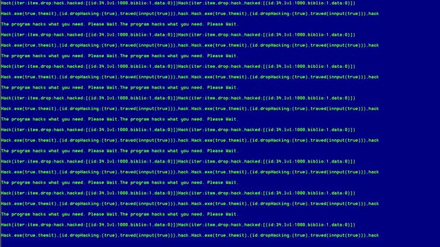 Abstract green programming code script on computer blue background