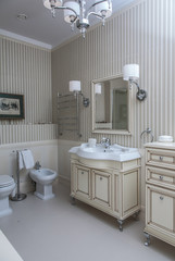 interior of hotel white modern bathroom