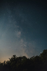 Image of the night sky with milky way, clouds, and stars