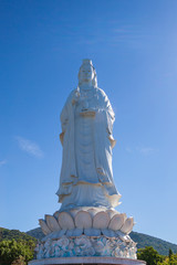 The Lady Buddha Statue the Bodhisattva of Mercy at the Linh Ung Pagoda in Da Nang Vietnam.