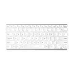 White keyboard. Modern keyboard isolated on white background. Realistic vector illustration.