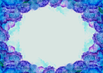 カラフルな水彩の背景素材　雲模様　空模様　青色