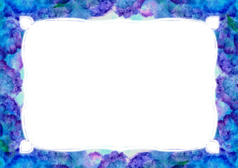 カラフルな水彩の背景素材　雲模様　空模様　青色