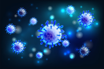 Vector of Coronavirus 2019-nCoV and Virus background with disease cells