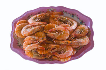 Top hit menu is boiled fresh prawn dish