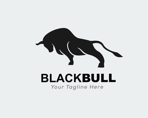 elegant stand strong bull logo deign inspiration