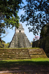 Mayan Temples of Gran Plaza or Plaza Mayor at Tikal National Park - Guatemala