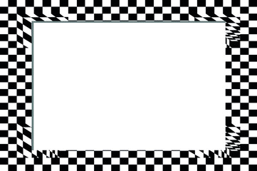 Abstract photo frame in black and white squares