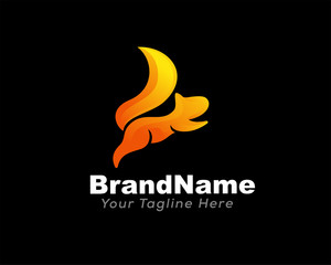 simple jump high squirrel logo design inspiration