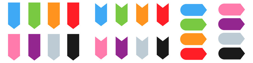 Colored arrows shaped markers for web design, applications and infographics