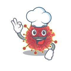 coronaviridae chef cartoon design style wearing white hat
