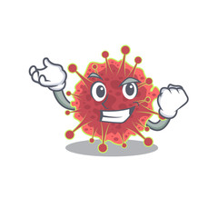 A dazzling coronaviridae mascot design concept with happy face