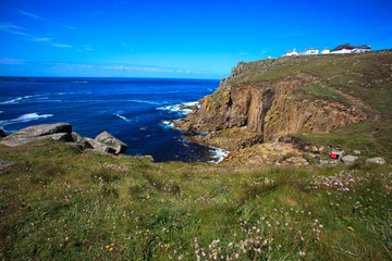 Land's End area (England), UK - August 16, 2015: The Land's End area, Cornwall, England, United...
