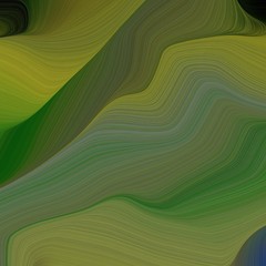 elegant creative square graphic with dark olive green, olive drab and very dark green color. modern waves background design
