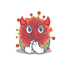 coronaviridae dressed as devil cartoon character design style