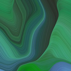 elegant dynamic square graphic. abstract waves illustration with dark slate gray, medium sea green and teal blue color