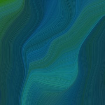 elegant landscape orientation graphic with waves. modern soft curvy waves background illustration with teal green, dark slate gray and teal color © Eigens