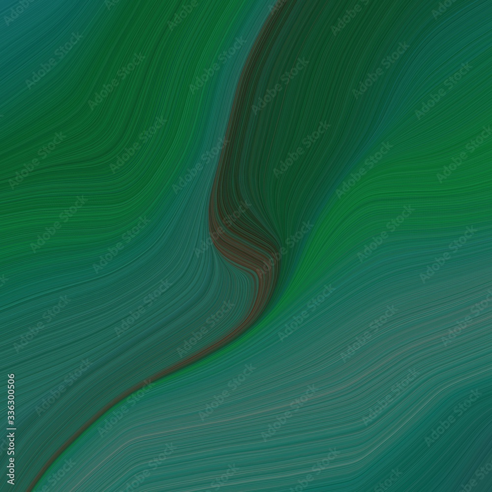 Poster elegant elegant curvy swirl waves background design with dark slate gray, teal green and teal blue c