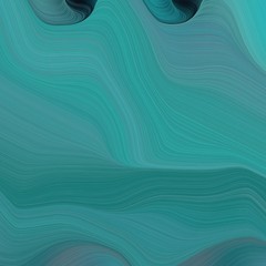 elegant landscape orientation graphic with waves. modern soft swirl waves background illustration with blue chill, very dark blue and light sea green color