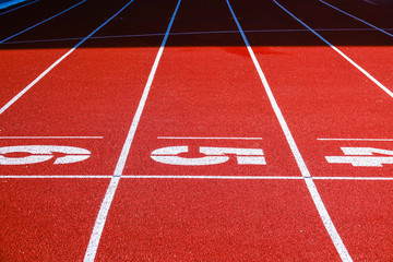 Fototapeta premium Athletic running track for running race. Sport and excercise concept.