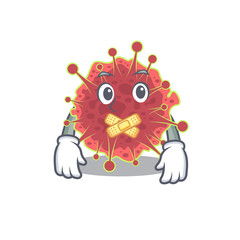 coronaviridae cartoon character style with mysterious silent gesture