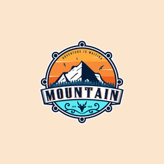 mountain vintage logo design inspiration for adventure symbol
