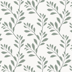 Hand drawn vector pattern, repeating abstract leaf vine, garland styles. patter is clean for fabric, wallpaper, printing. Pattern is on swatches panel
