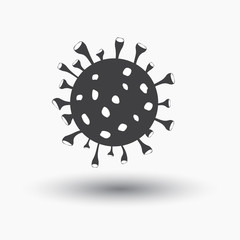 abstract virus icon vector in black and white color