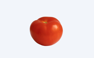 Fresh tomato on a white background isolate the view from the side