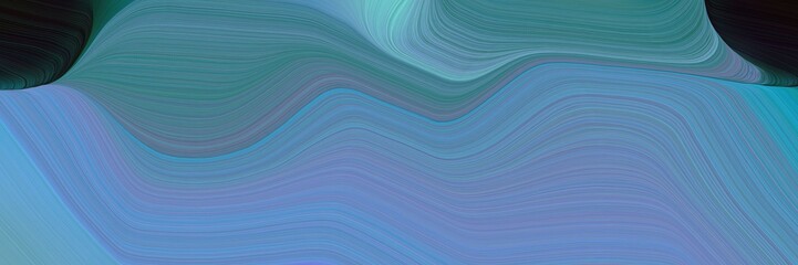 decorative background graphic with modern soft curvy waves background design with steel blue, very dark green and teal blue color