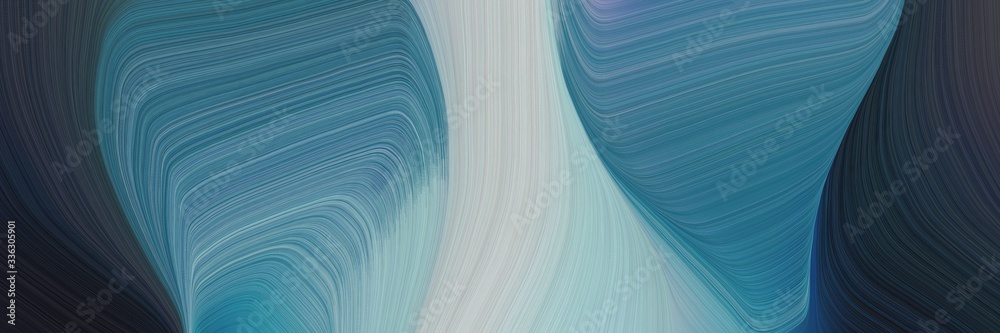 Poster decorative background graphic with modern soft curvy waves background design with teal blue, pastel 