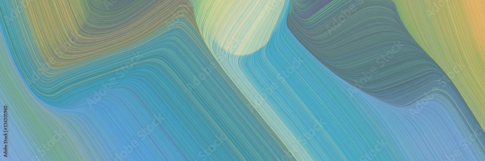 Poster decorative background graphic with modern waves background design with cadet blue, tan and dark sea 