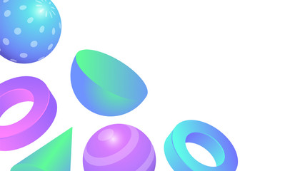 3d geometric shapes background with pastel gradient color, applicable for wallpaper, poster, banner vector