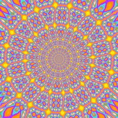 decorative fantasy , flower ornament. the idea for the fabric, Wallpaper, carpets, seal. abstract pattern kaleidoscope Illustration with a kaleidoscope. psychedelic background.