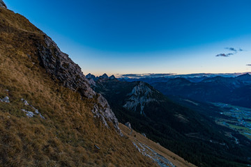 Fototapeta premium Aggenstein at sunset in the Tannheimer Tal