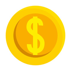 Coin of money financial item banking commerce market payment buy currency accounting and invest theme Vector illustration