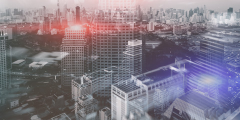 the abstract background about futurism,city,transprotation and globe.