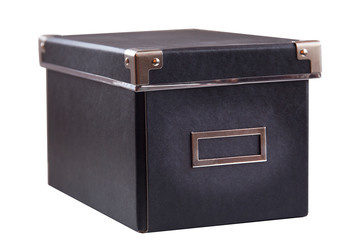 Black office box on a white isolated background