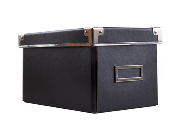 Black office box on a white isolated background
