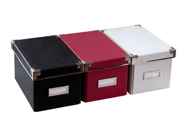 office boxes on isolated background