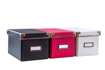 office boxes on isolated background