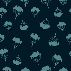 Vintage seamless pattern with hand drawn branches. Vector botanical illustrations.