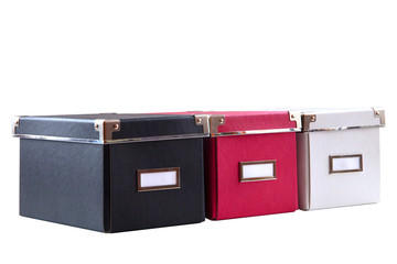 office boxes on isolated background